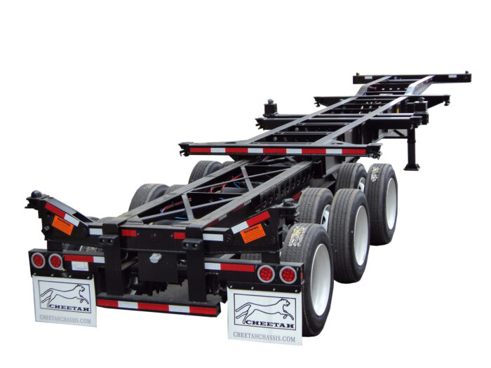 20'-40' Maximizer 12-Pin 3-Axle Flip-Up Rear Bolster Chassis