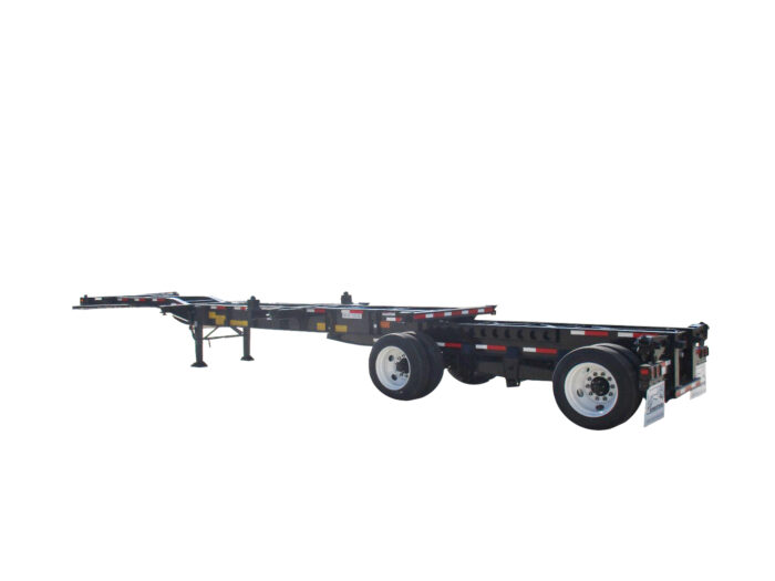 20'-40' Maximizer 12-Pin 2-Axle Flip-Up Rear Bolster Chassis for sale | Efficient Containers