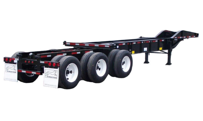 31’ Bridgemaster Heavy-Duty Extendable 3-Axle Chassis for sale | Efficient containers