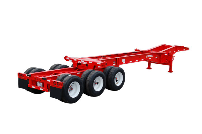 33’ Bridgemaster Extendable 3-Axle Chassis for sale | Efficient Containers